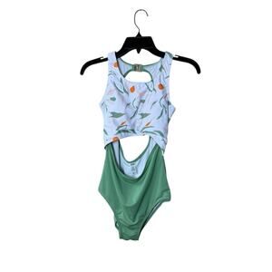ZYIA Green Tropical Open Core One-Piece Swimsuit Size Medium
